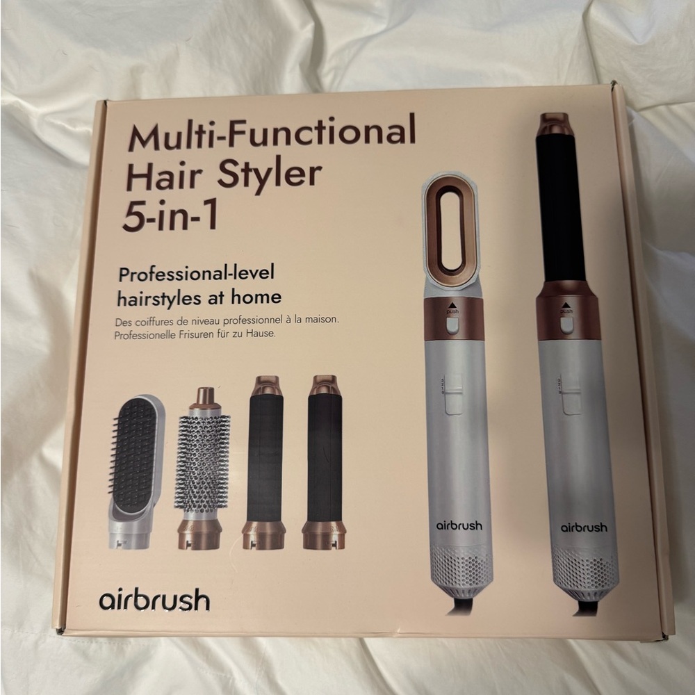 Airbrush Multi-Functional Hair Styler 5-in-1 - Silver and Brown